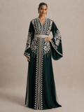 Kaftan Blauw en Zilverkleurig