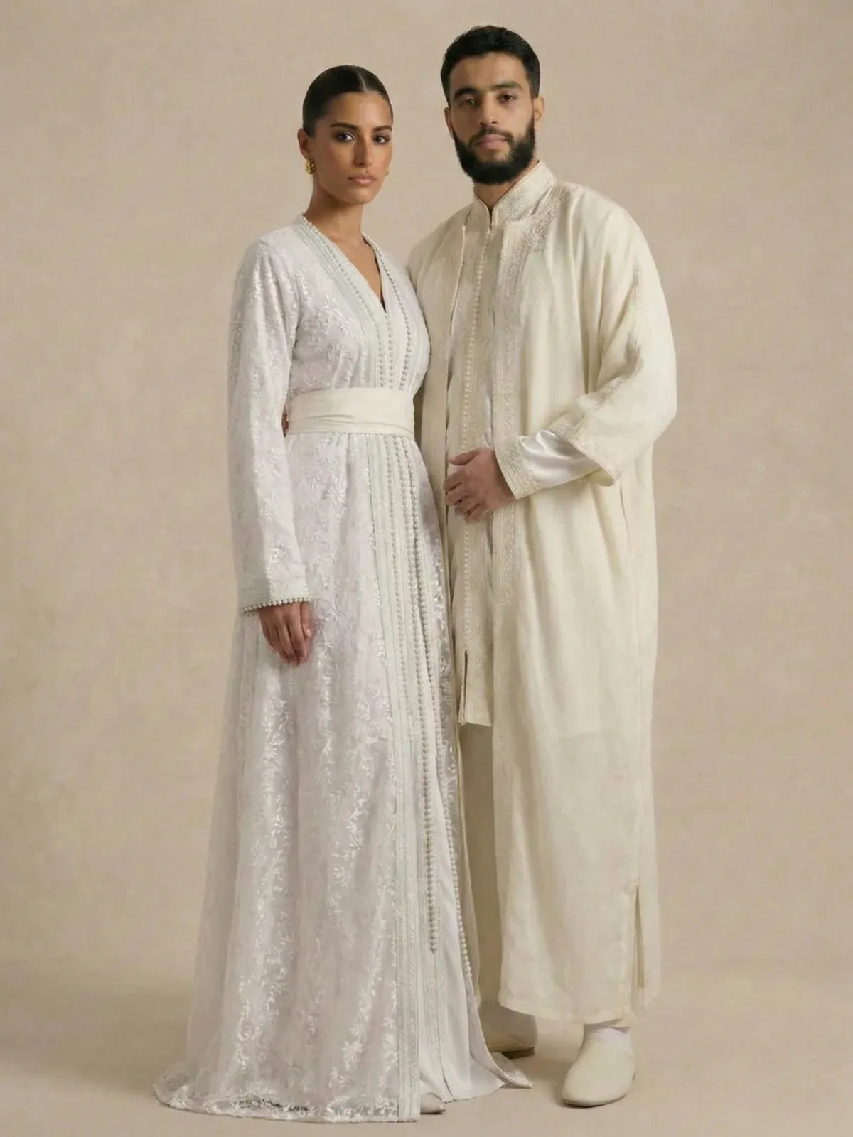 Kaftan Bruiloft Wit Modern