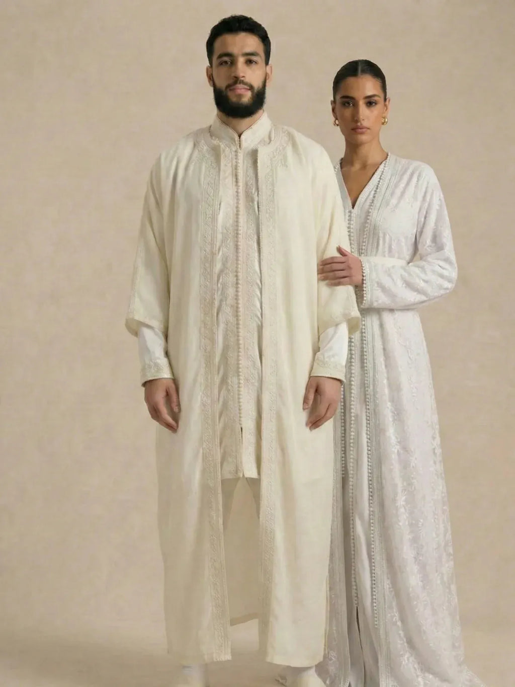 Kaftan Bruiloft Wit Modern