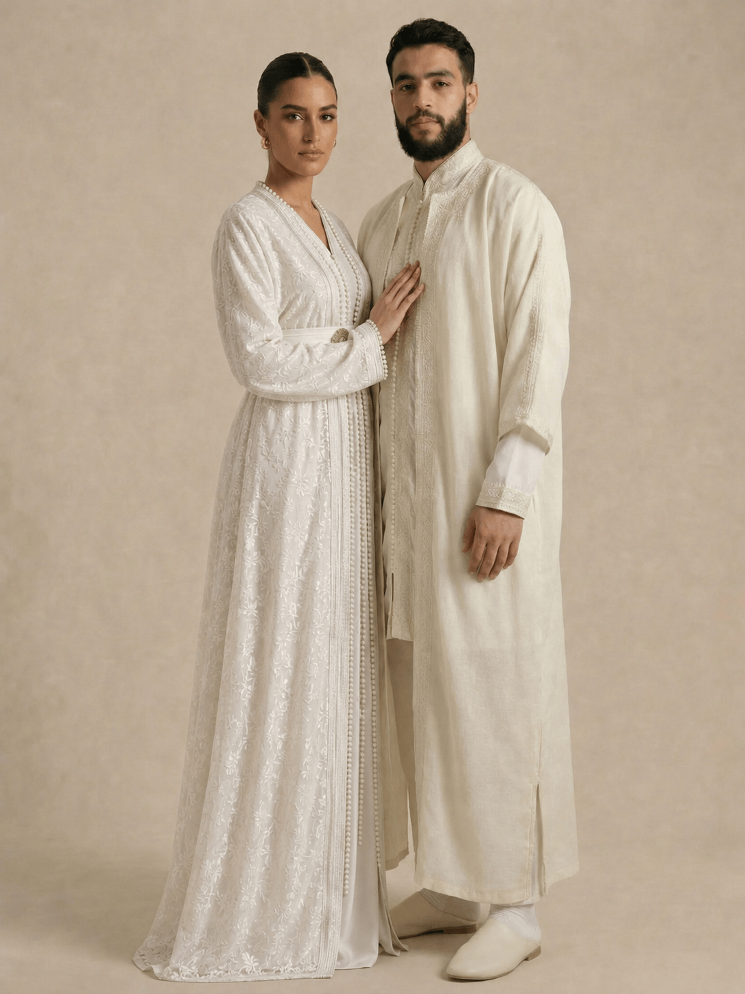 Kaftan Hochzeit Weiß Modern