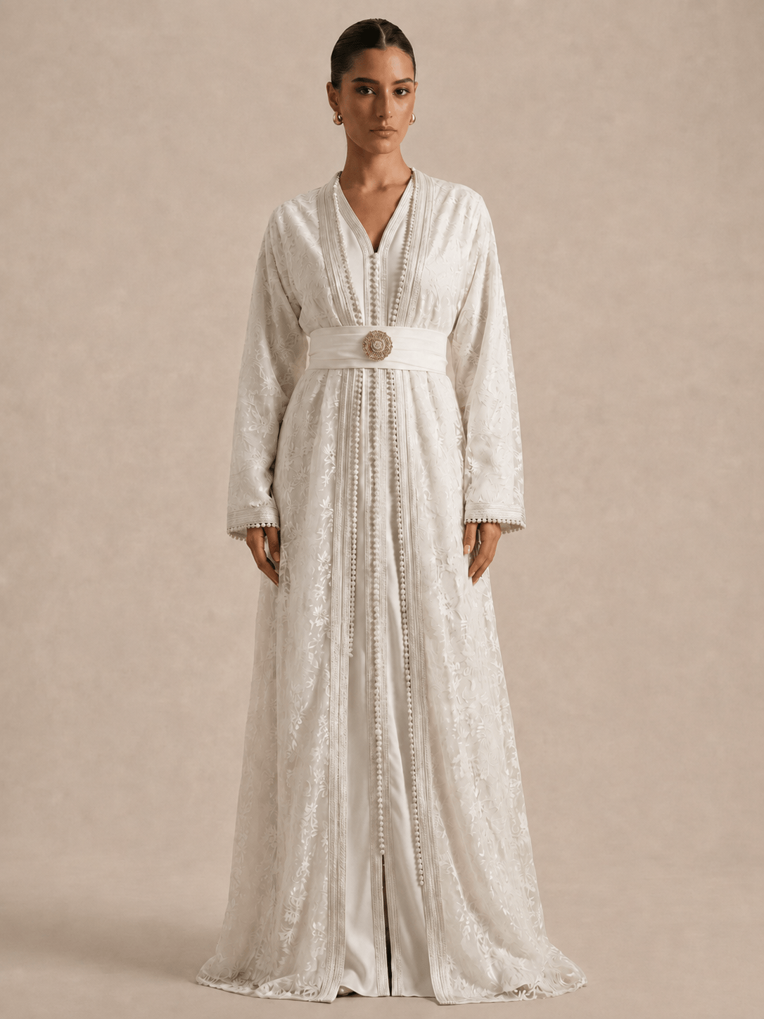 Kaftan Bruiloft Wit Modern