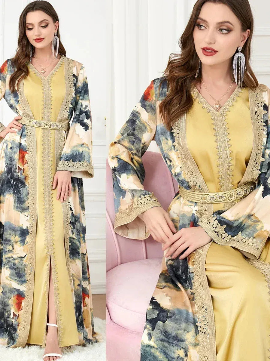 Kaftan Gelb und Blau