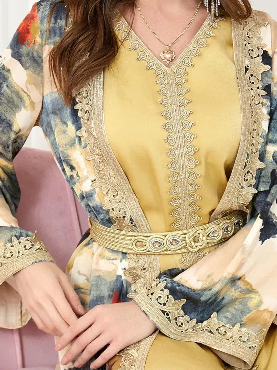 Kaftan Gelb und Blau