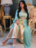 Kaftan Hemelsblauw met Parels