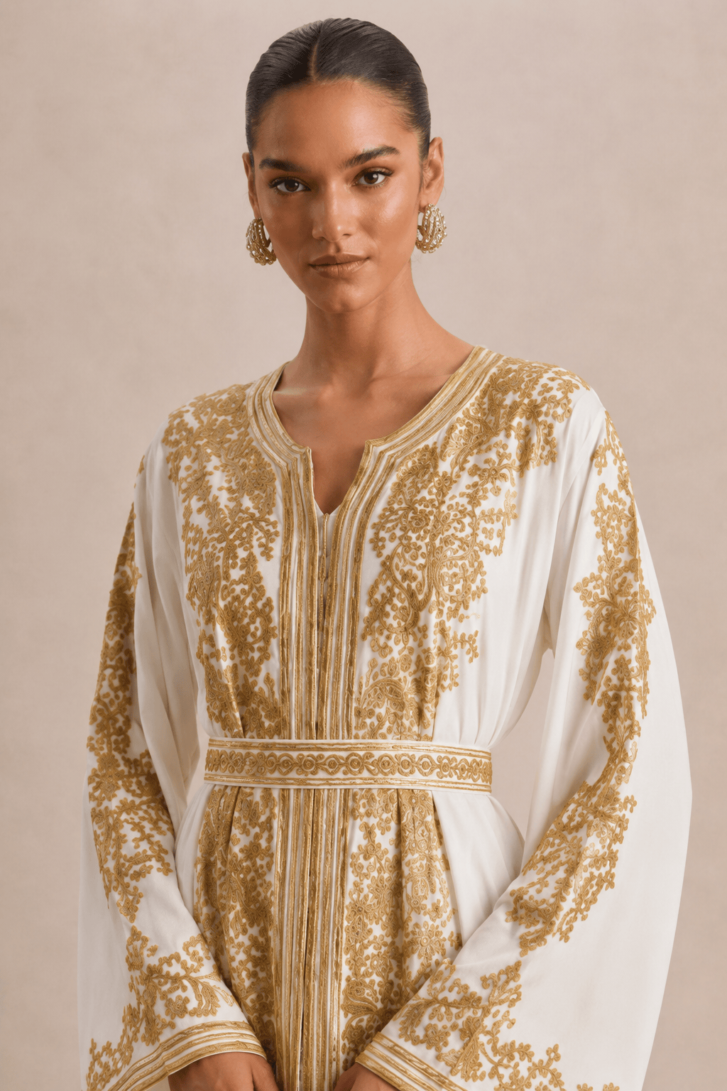Kaftan Kleid Weiß