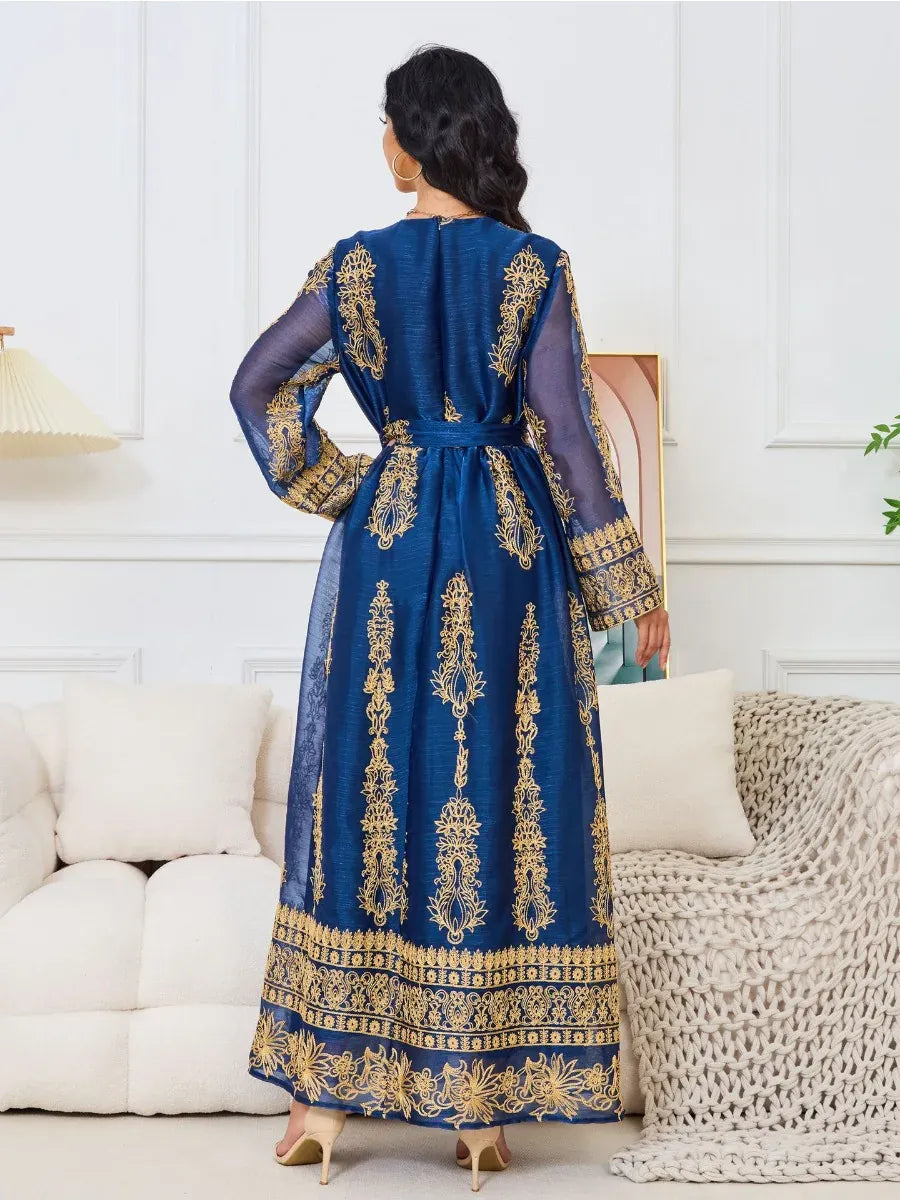 Royal Blue and Gold Kaftan