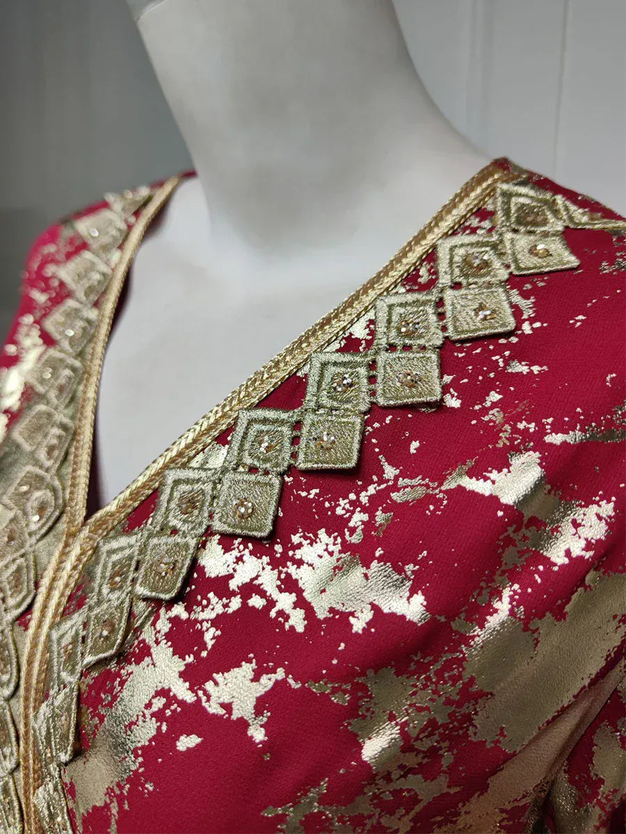Kaftan Rood en Goud