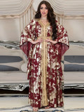 Kaftan Rood en Goudkleurig