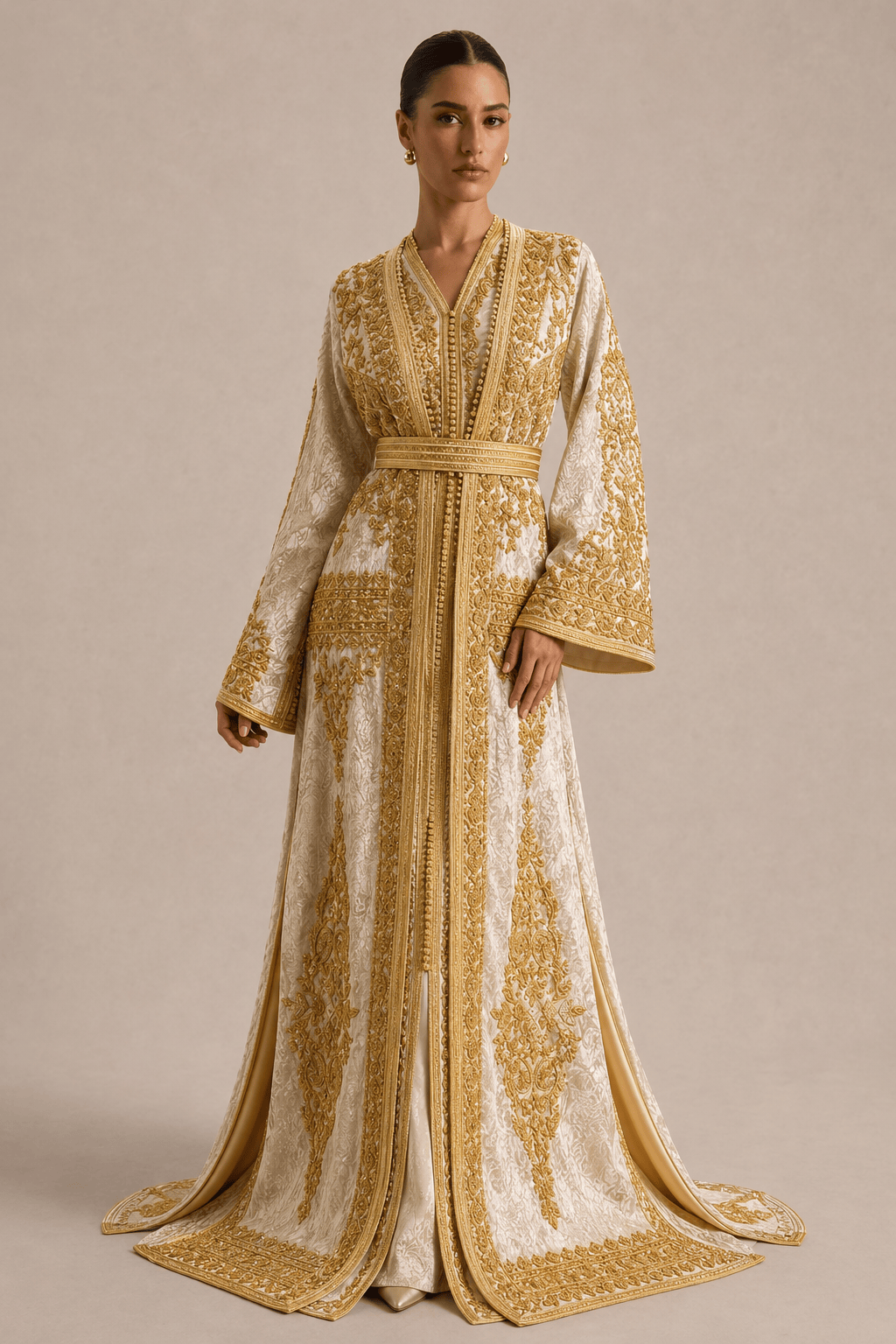 White Bridal Kaftan