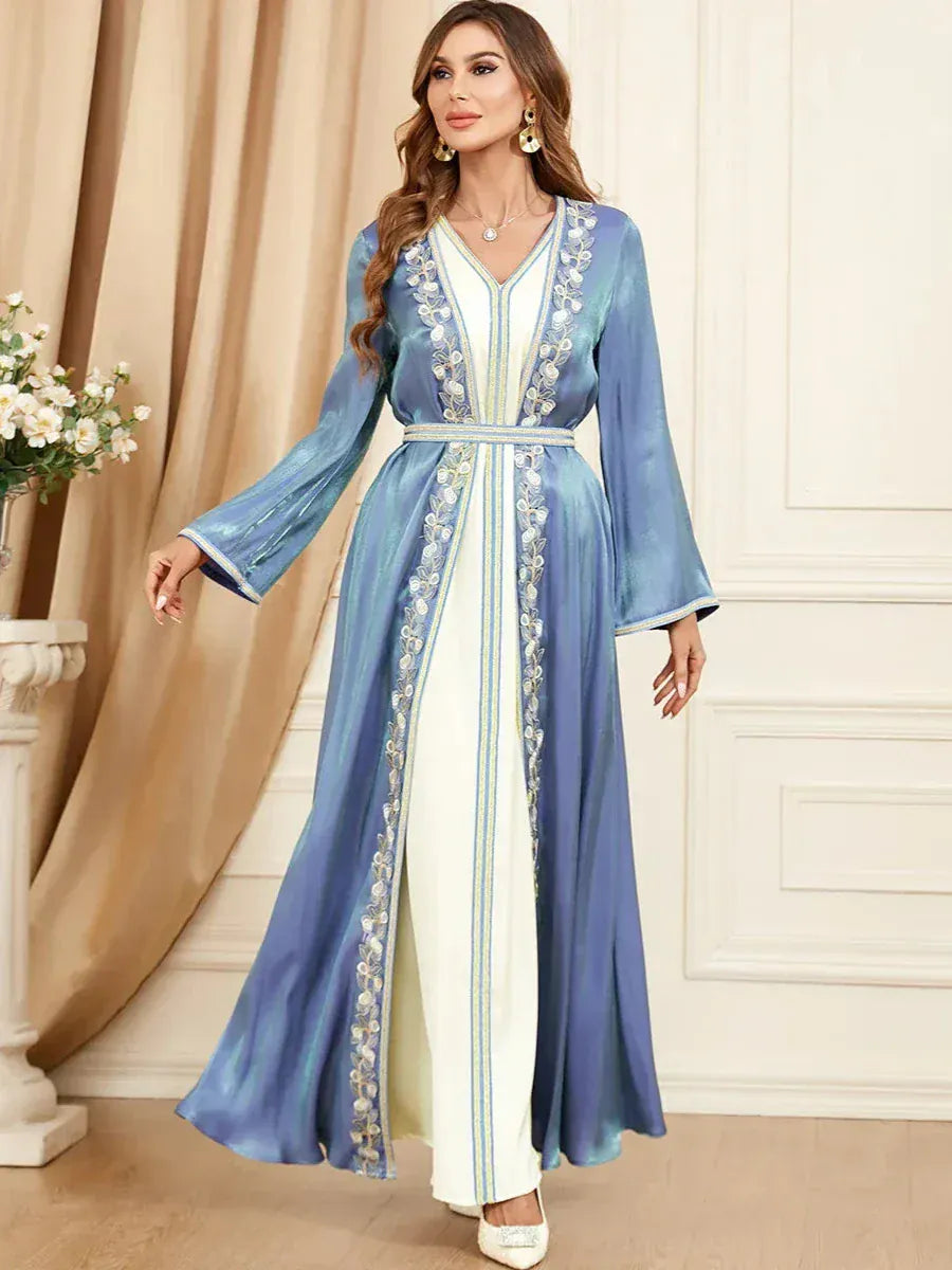 Kaftan Wit en Blauw