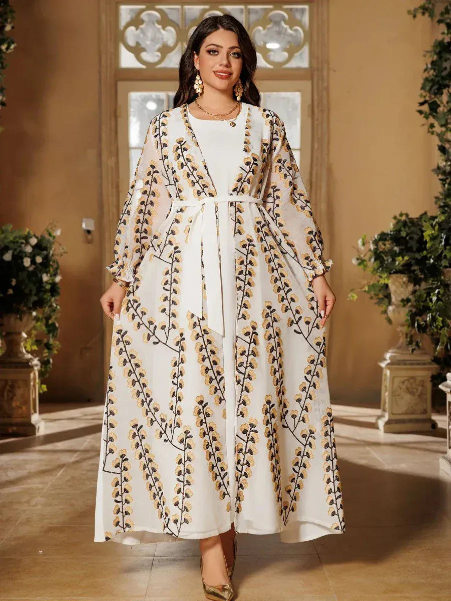 Kaftan Wit en Groen