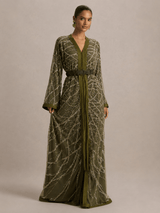 Kaftan White and Green