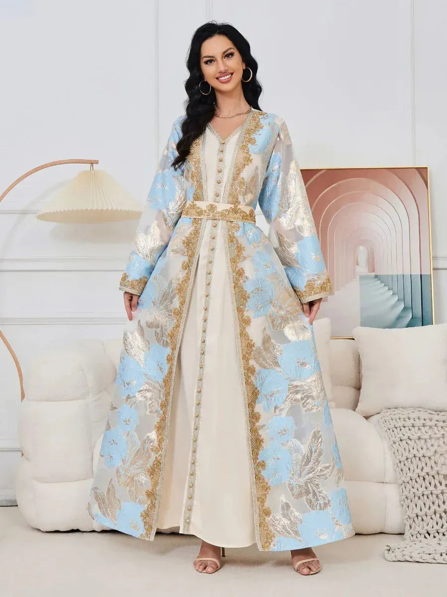 Kaftan Wit Zilverkleurig