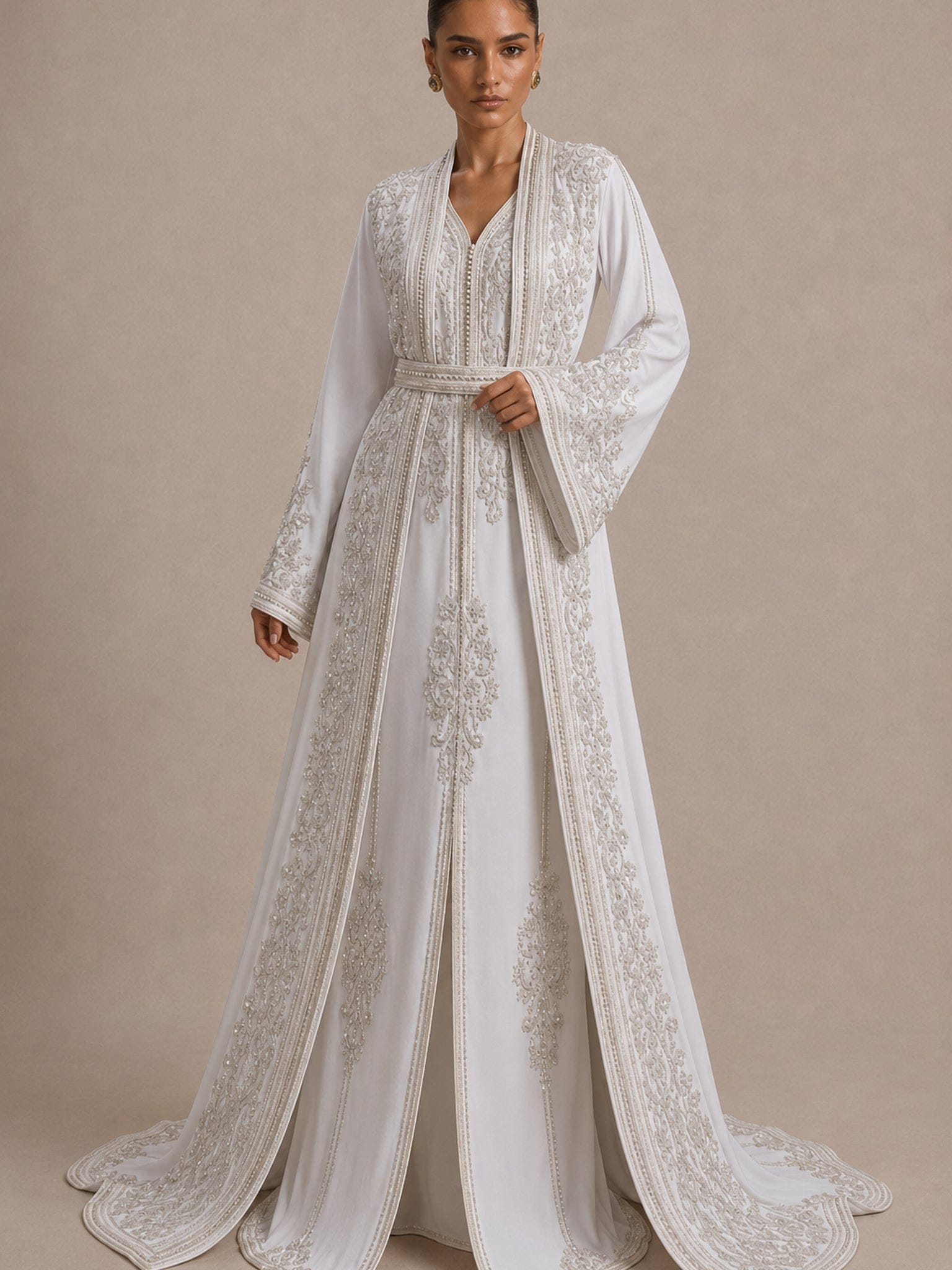Kaftan White Silver-coloured