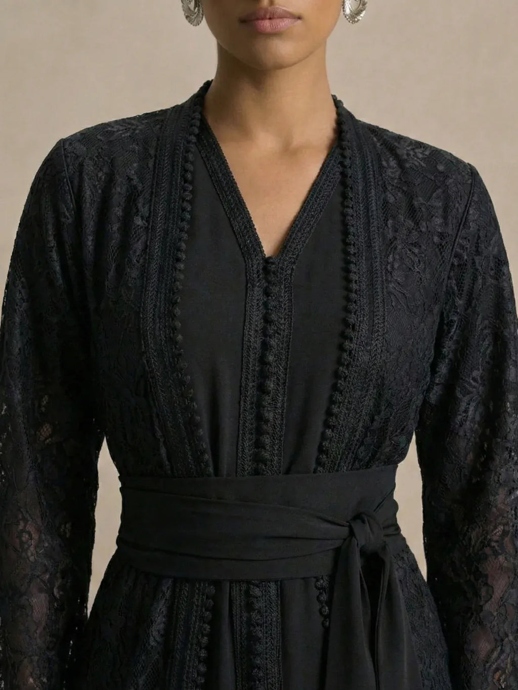 Kaftan Zwart Eenvoudig
