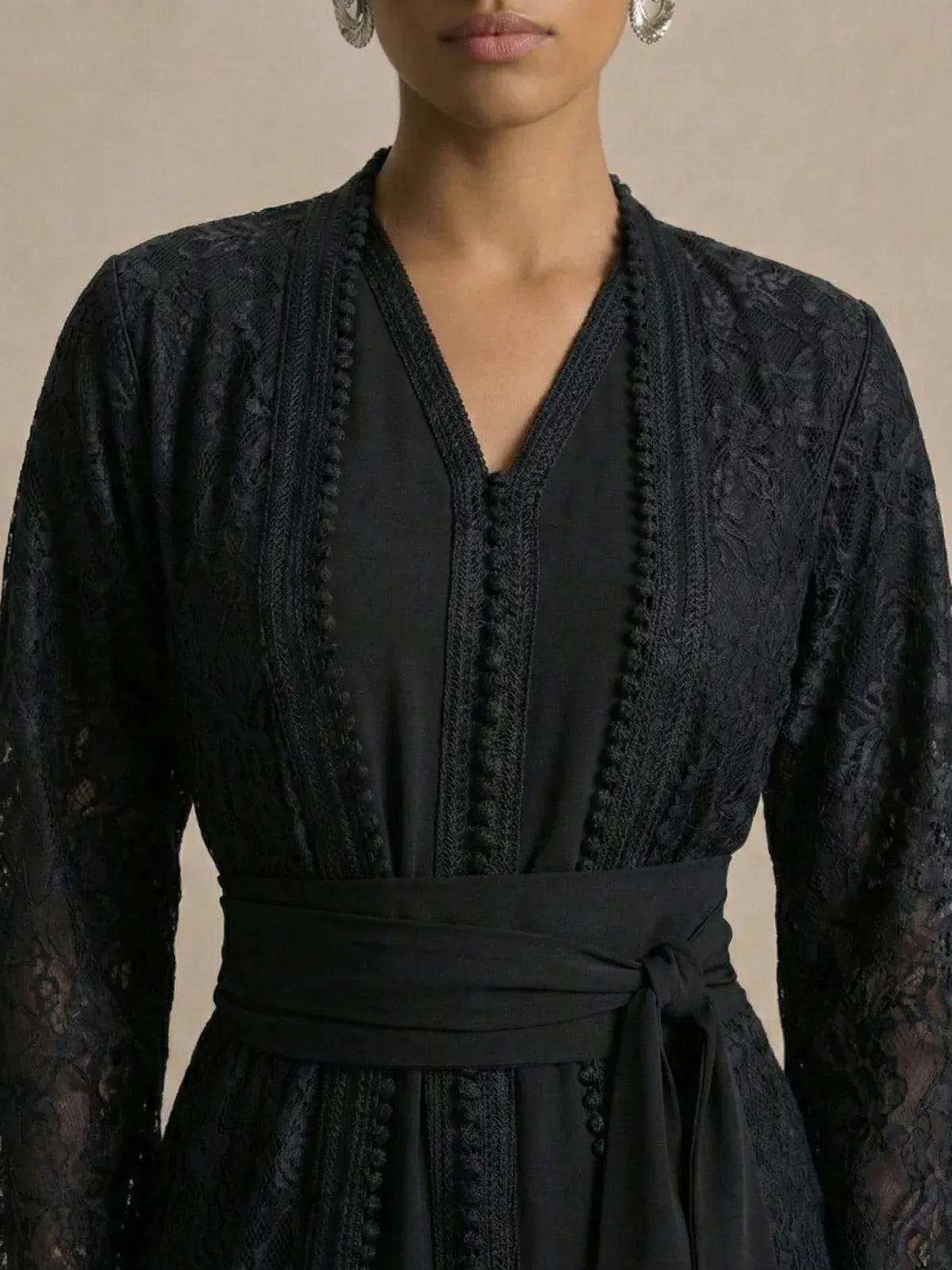 Kaftan Zwart Eenvoudig