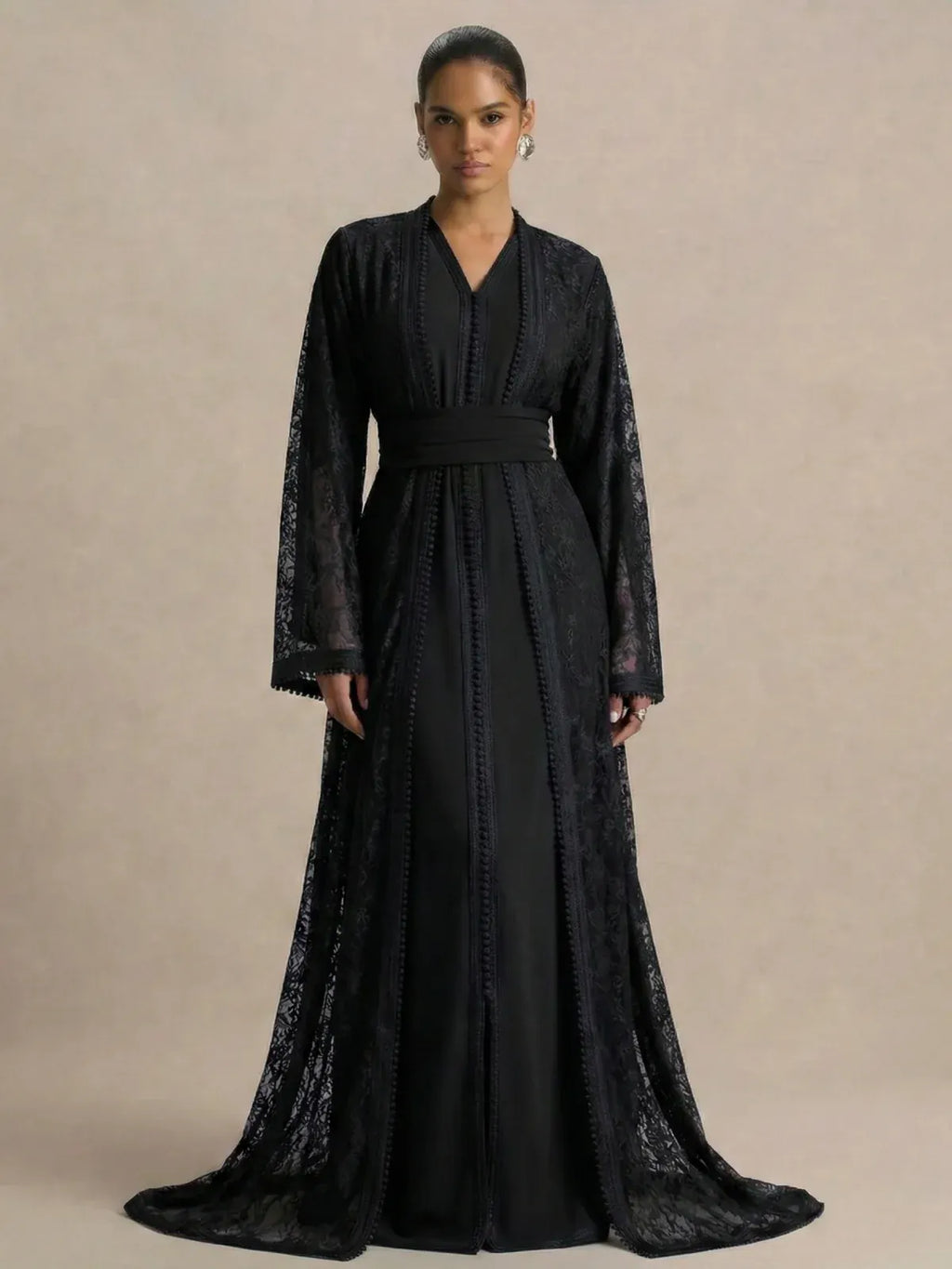 Kaftan Schwarz Einfach