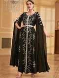 Kaftan Zwart en Zilverkleurig