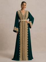 Kaftan Schwarz Goldfarben