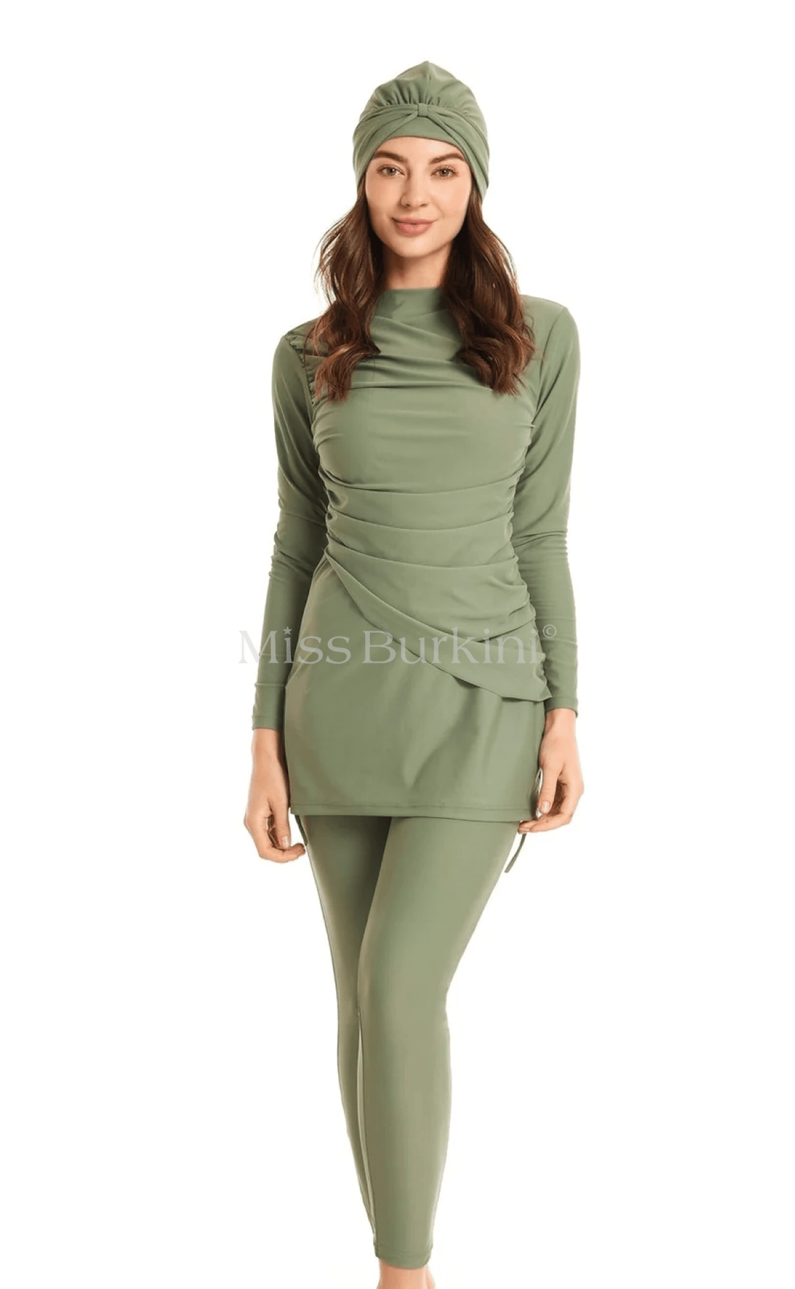 Burkini costume Massilia verde argilla