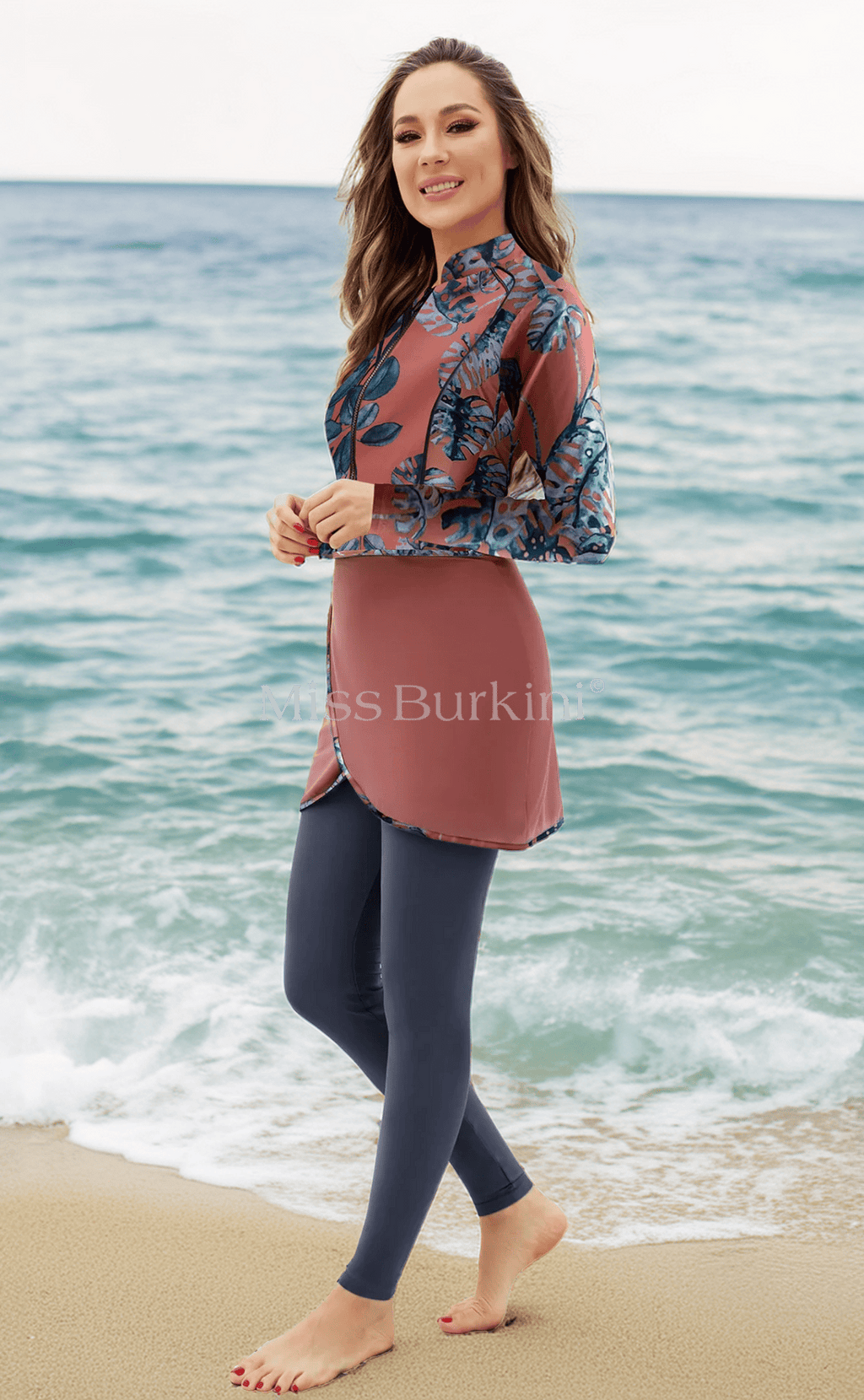 Langer Burkini Malaga Palmrosa
