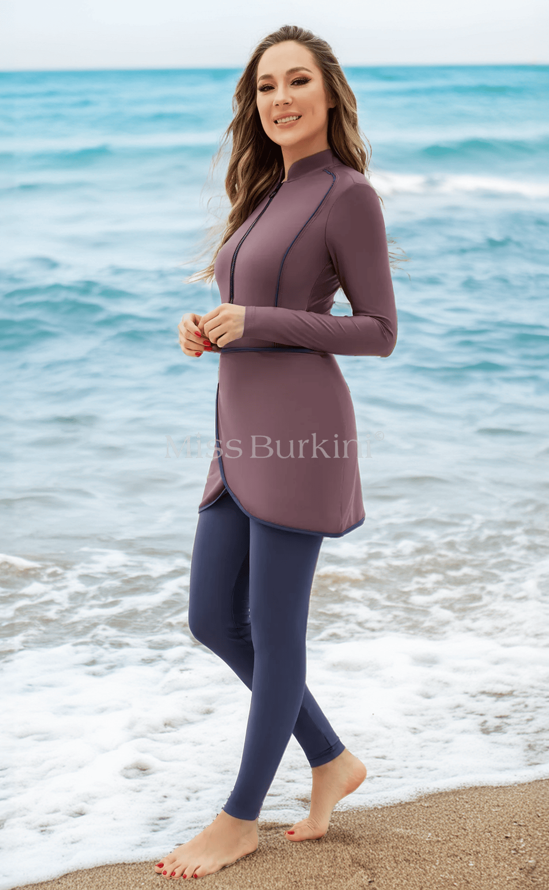 Langer lila Malaga Burkini