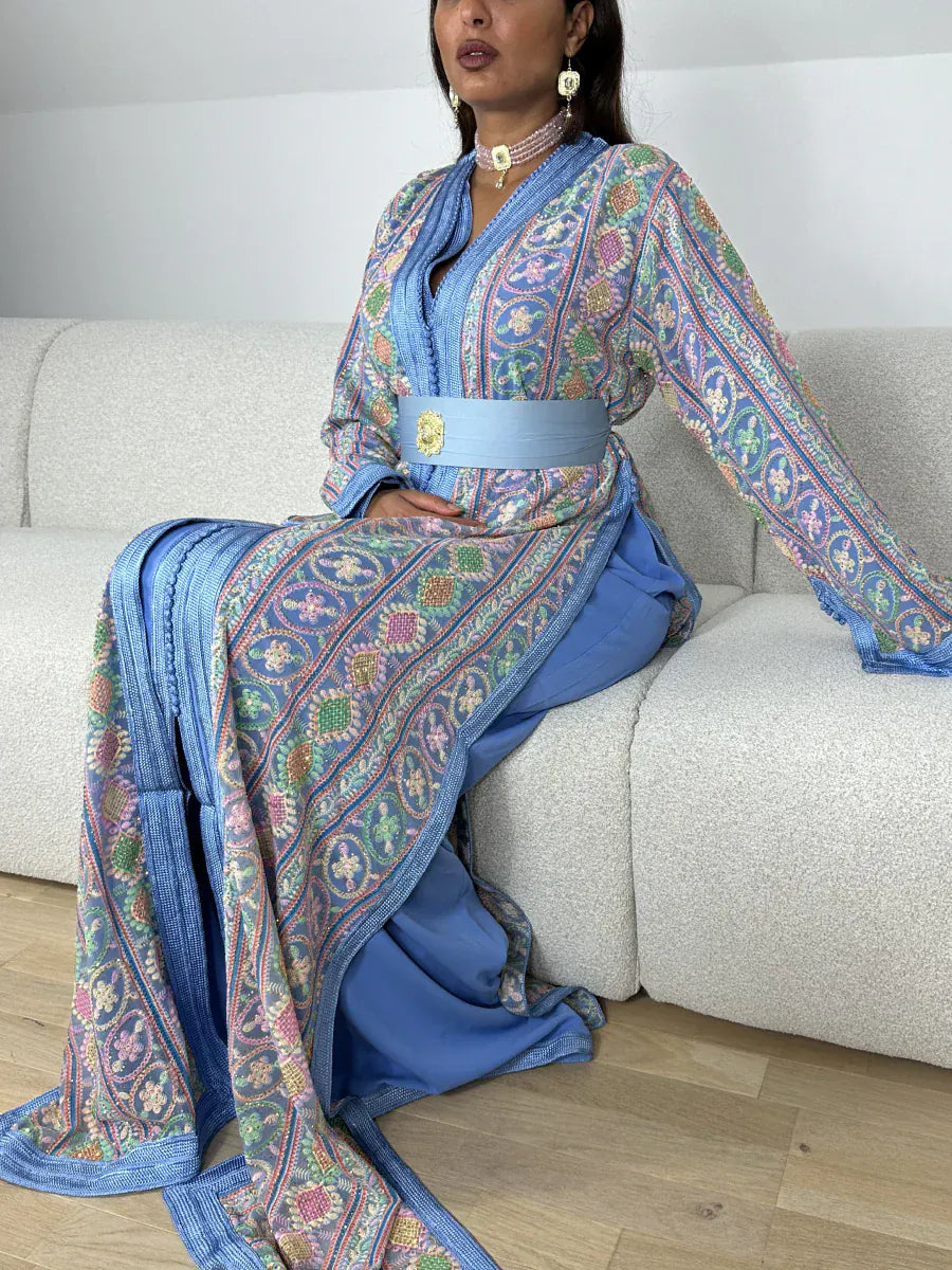 Marineblauwe kaftan