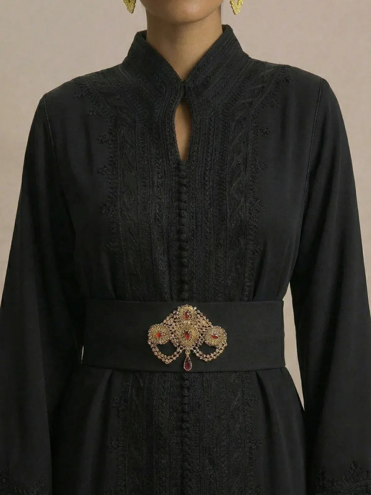 Moderne Zwarte kaftan