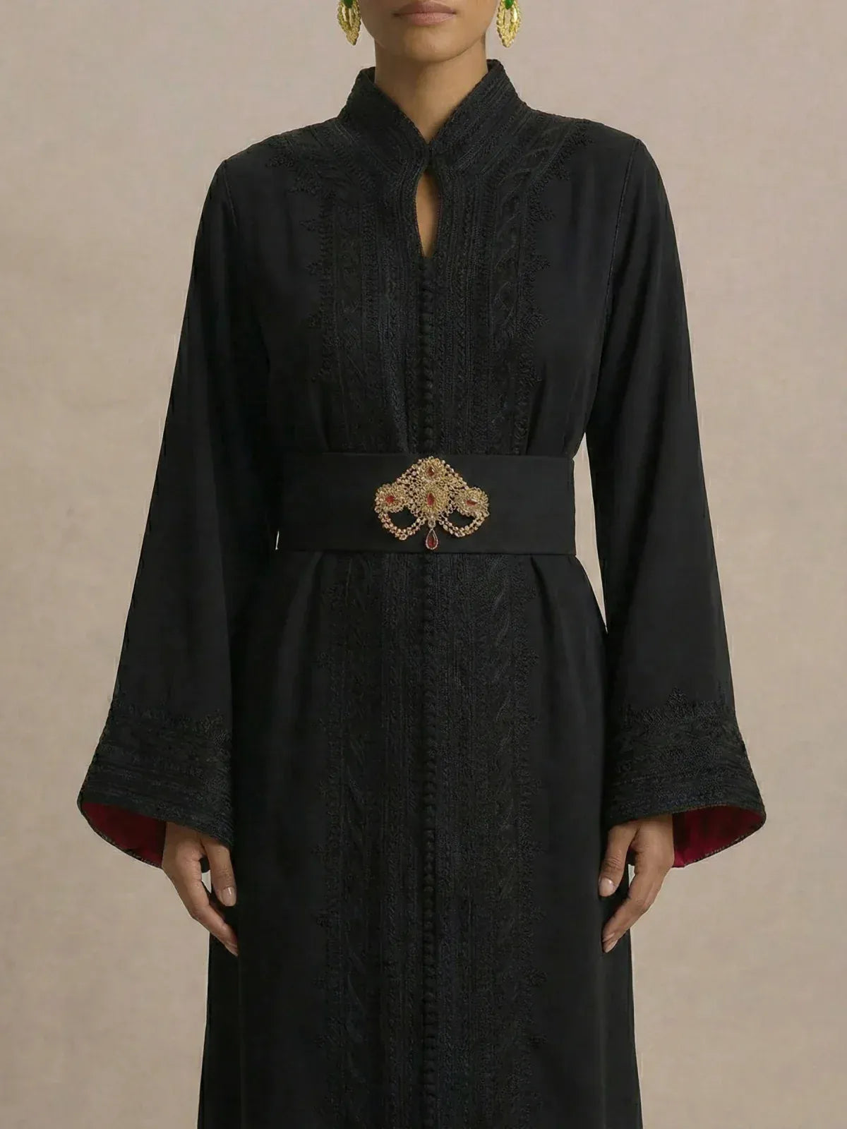 Moderne Zwarte kaftan