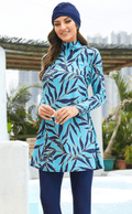 Nouha blauw burkini-badpak