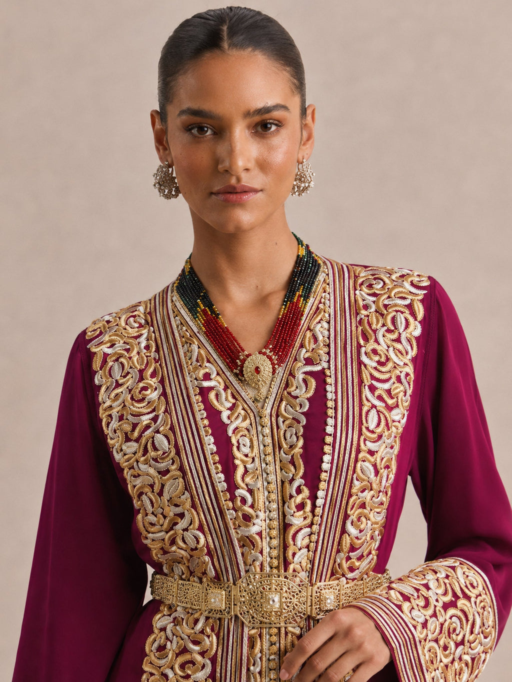 Kaftan Rot und Goldfarben