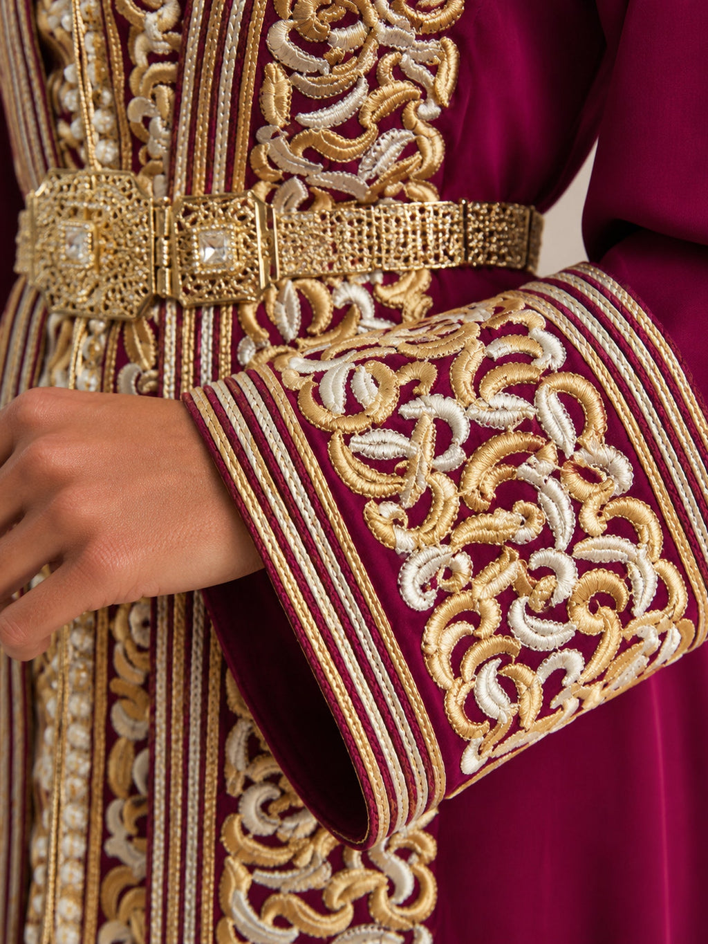 Kaftan Rot und Goldfarben