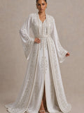 Kaftan Wit Zilverkleurig – afbeelding 1