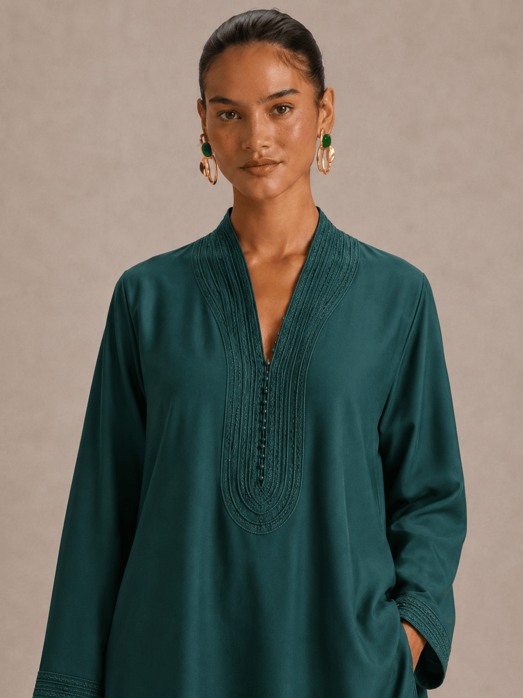 Set Beldi Lina Himmelblau Bestickt