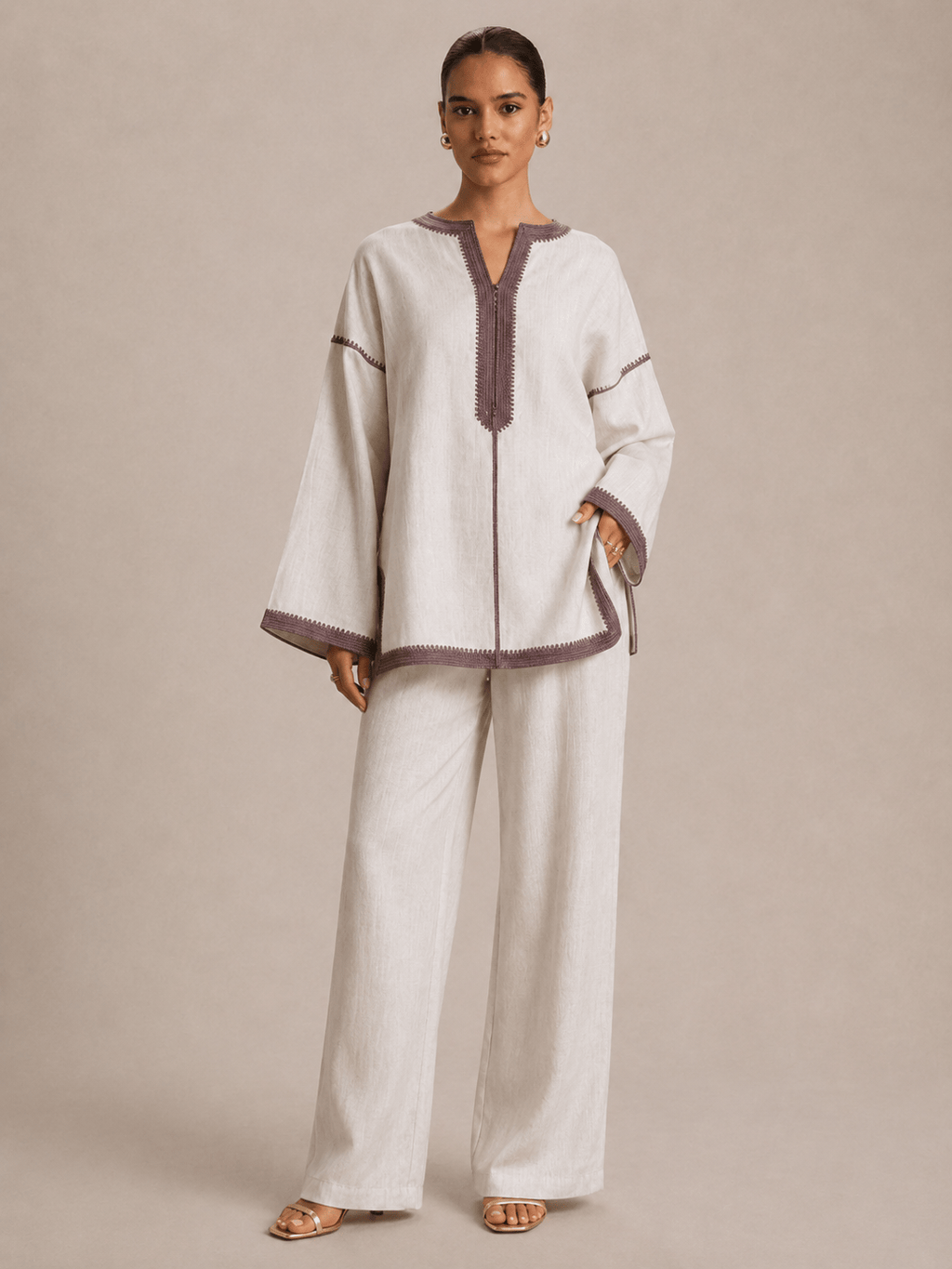 Set Beldi Noura Leinen Beige