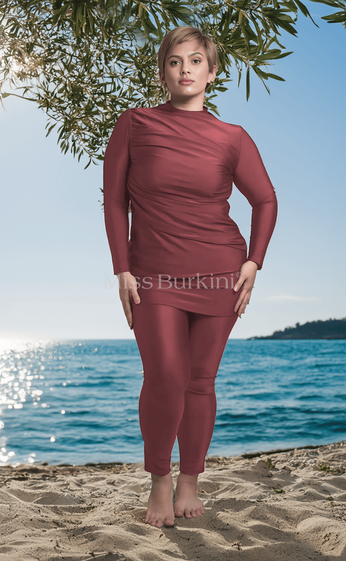 Burkini costume Massilia rosso mattone