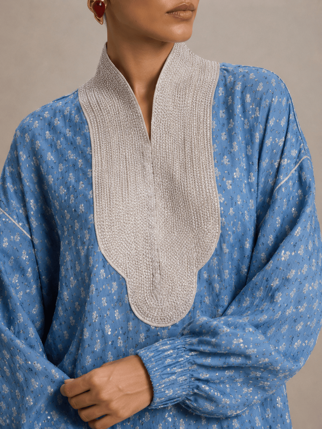 Tunic Beldi Azur Ecru Embroidery