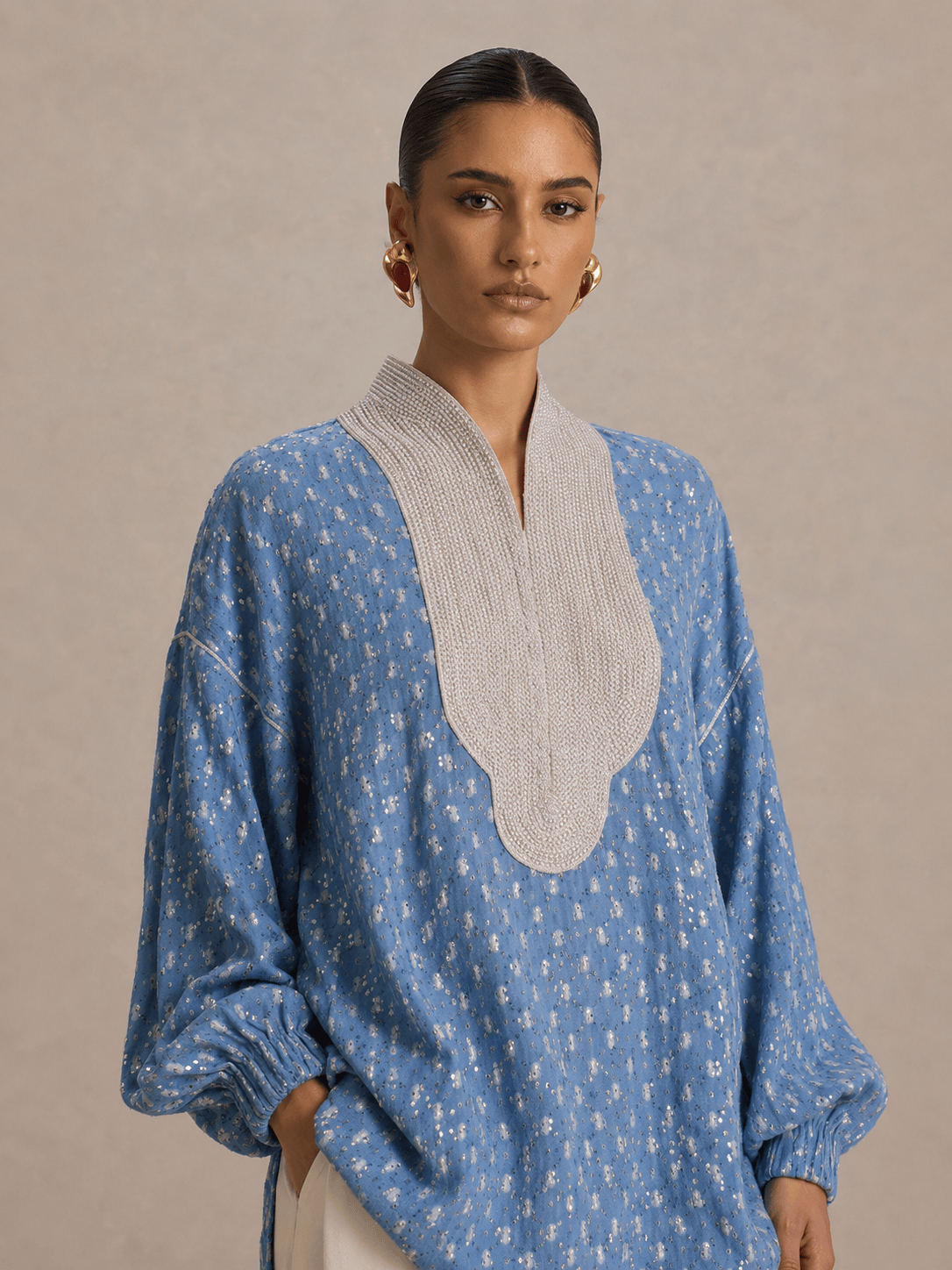 Tunic Beldi Azur Ecru Embroidery