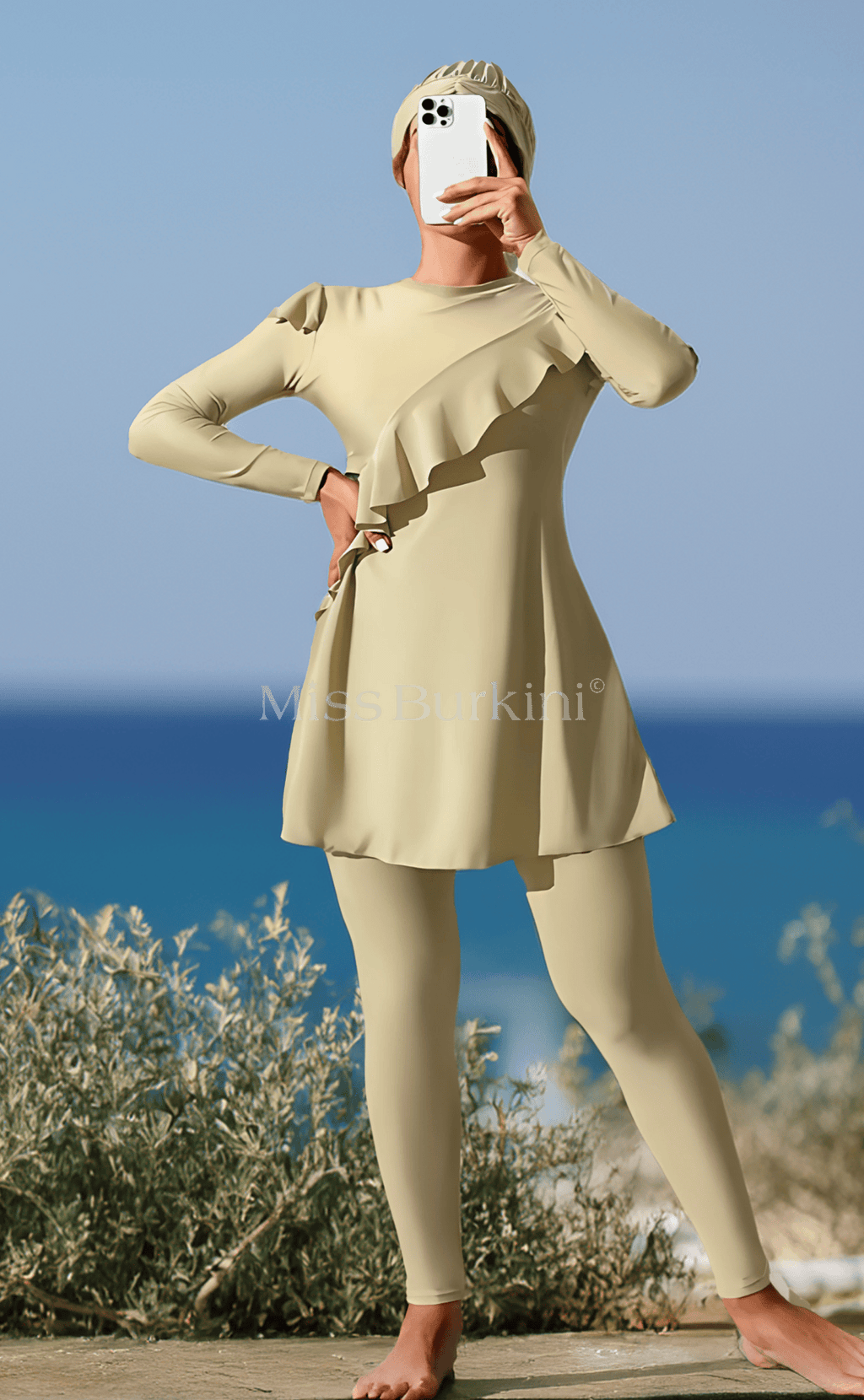 Yelena Creme Badeanzug Burkini