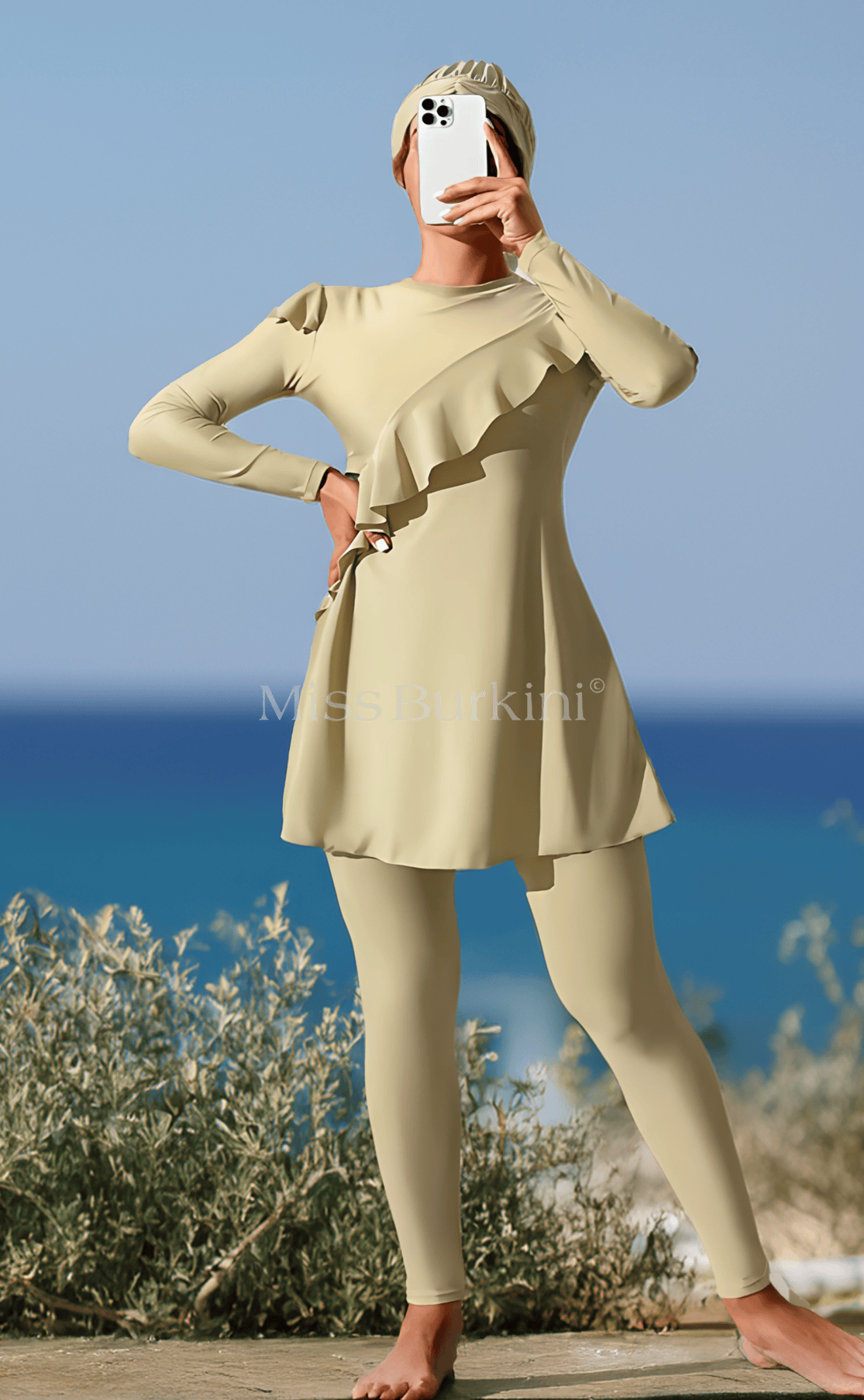Yelena Creme Badeanzug Burkini