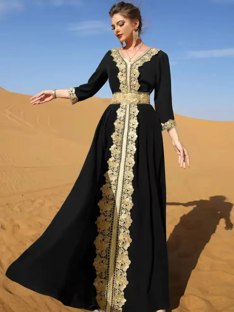Zwarte Gouden kaftan