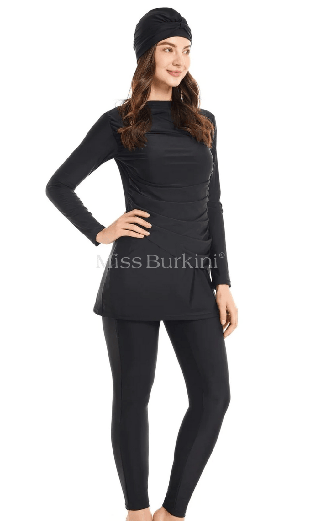 Schwarzer Massilia-Badeanzug-Burkini